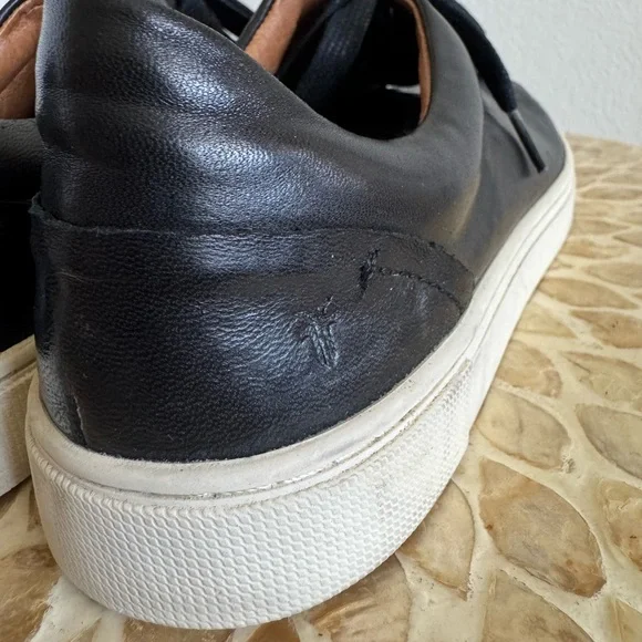 Frye Ivy Black Lace up Leather Sneakers size 9.5M - Picture 3 of 10